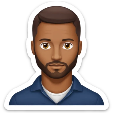 Ricky Whittle with dark brown hair sticker