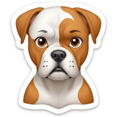 White boxer dog sticker