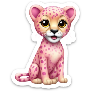 Pink ombre full-body cheetah with glitter adult sticker