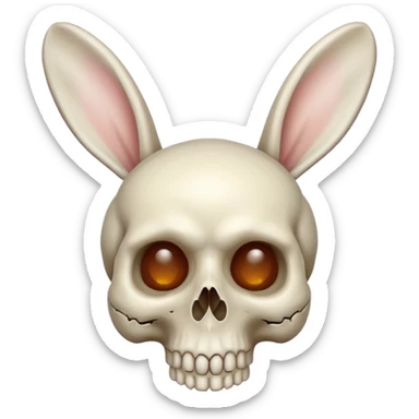 tête de mort avec oreilles de lapin  sticker