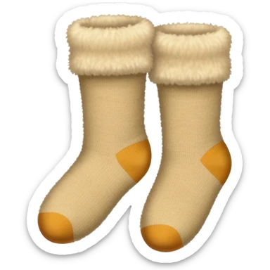 pair of beige fuzzy socks sticker