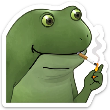 Frog smoking sticker