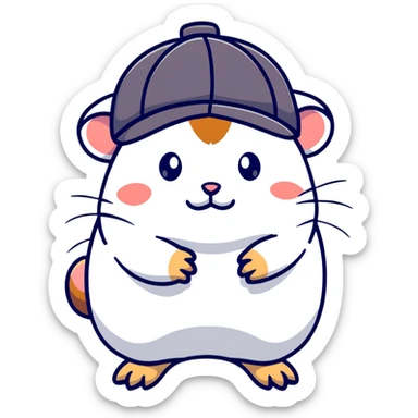 frustrated hamster in a hat sticker