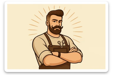 shu pozada turgan sartaroshni tuzib ber sticker