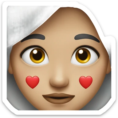 face with a heart on cheek sticker