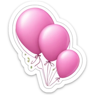 Pink ballons paper sticker sticker