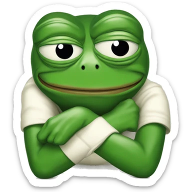 Pepe frog hugging seekers alliance text sticker