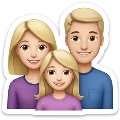 Familia : Novio, Novia, hija mayor , hija menor. sticker