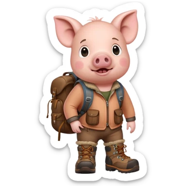 cochon avec des chaussures de marche sticker