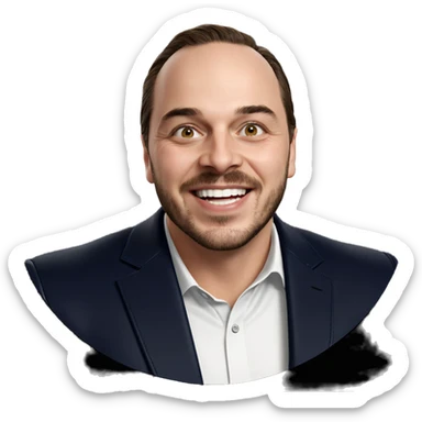 smiling male portrait in jacket sticker