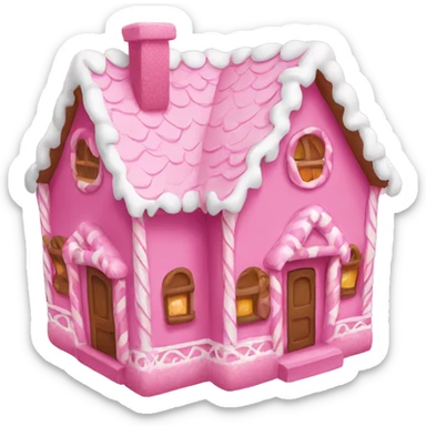 Pink gingerbread house sticker