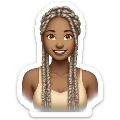 pretty woman with box braids sticker