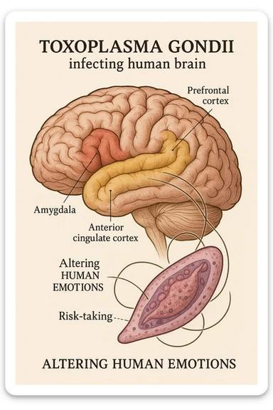 Toxoplasma gondii, infetta uomo che altera tutte le sue emozioni sticker