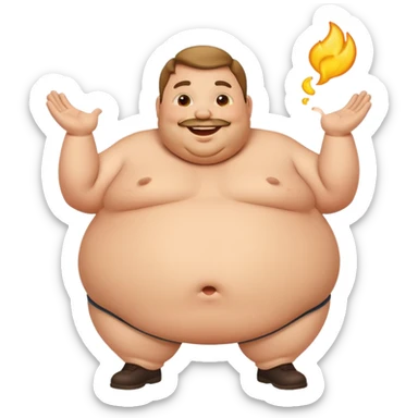 Fat man farting  sticker