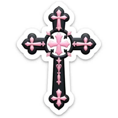 soft cute black pink goth cross , no woman sticker
