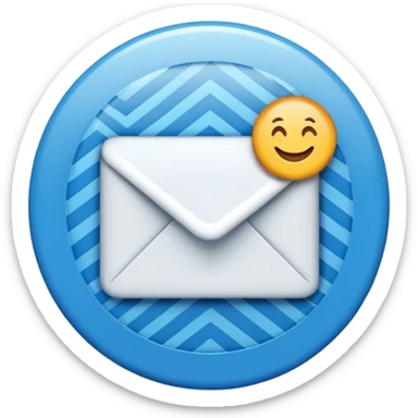 email verification badge emoji in a blue  circular or oval shapes with zigzag edges sticker