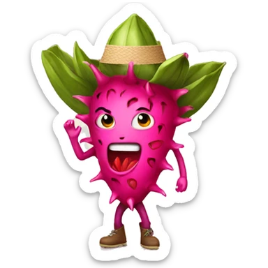 Dragon fruit cowboy sticker