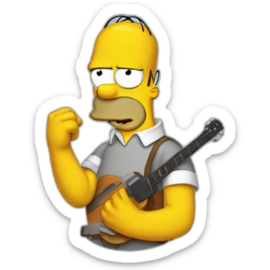 Homer simpson jouant au jeux video sticker