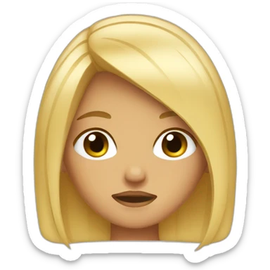 tanned blonde girl with bobbed hair crying sticker