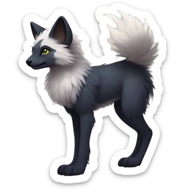  Cute Edgy Realistic Rare Fantasy Fluffy Slim Vernid-Trico-Melprin-species by LiLaiRa, by Falvie, full body sticker