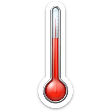 classic glass thermometer with red mercury sticker