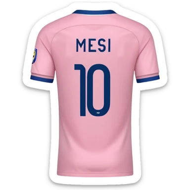create an emoji of a pink football shirt that has MESSI 10 written on the back of it sticker