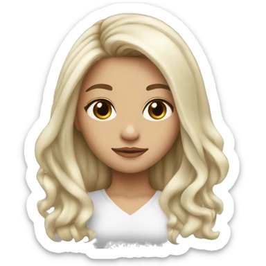 Girl, icy blonde with brown roots, long hair, hazel eyes  sticker