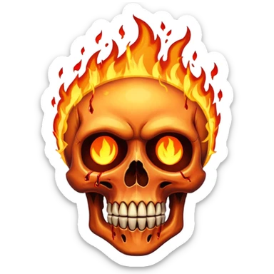 Soul Fire, in the style of gritty realism and your bleeding skull art sticker