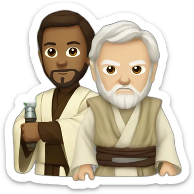 Obi wan kenobi and yoda sticker