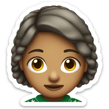 Girl wearing in Christmas sweater  sticker