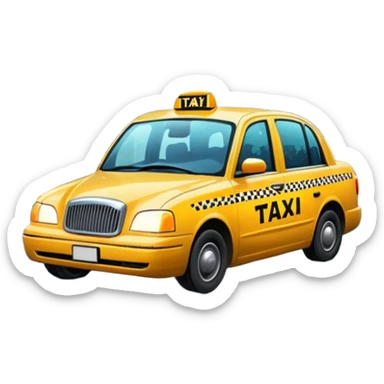 Taxi reflection + puddle, City Rain Scenes. sticker