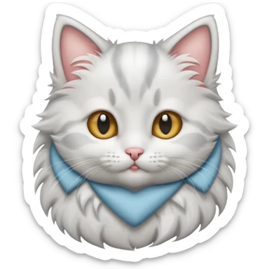 white gray kitten sticker