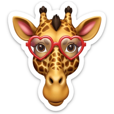 Giraffe with heart Glasses sticker
