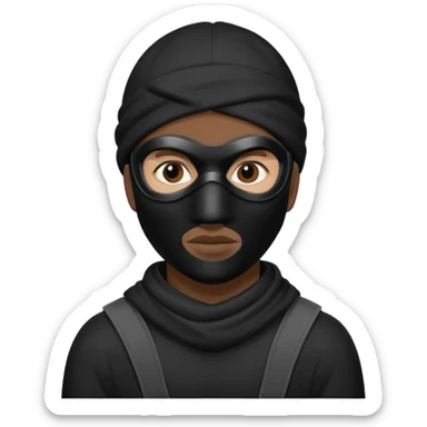 Black and white robber sticker