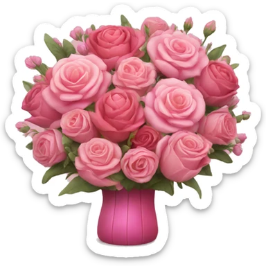 Huge pink flower bouquet with different flowers and pink tones and roses sticker