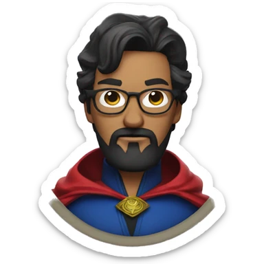 dr strange with glasses and black beard sticker