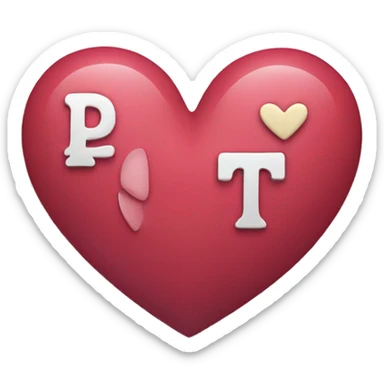 Heart with P and T sticker