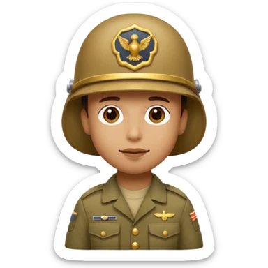 Peanut wearing military helmet sticker