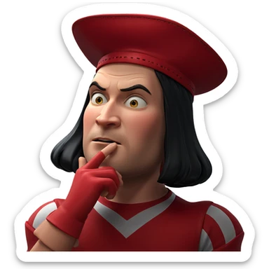 thoughtful boy with red accents sticker