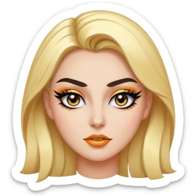 slay emoji with sharp eyeliner, bold expression, diva energy, aesthetic glow


 sticker