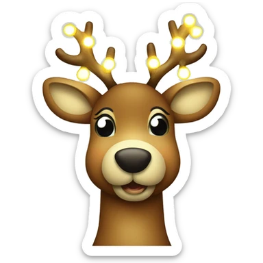 Reindeer with vintage Christmas lights  sticker