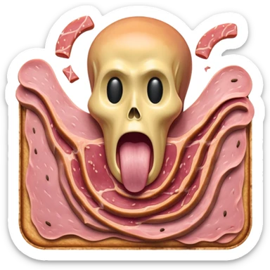 Edvard munch scream with SPAM MEAT landscape  sticker