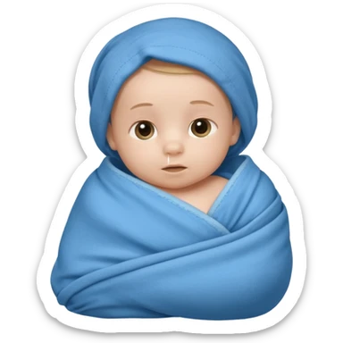 Baby boy in blue swaddle sticker