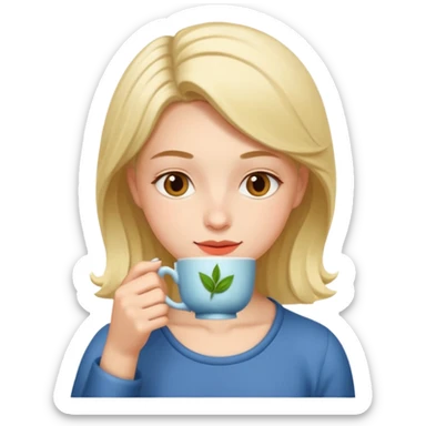drinking tea sticker