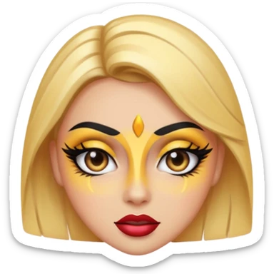 slay emoji with sharp eyeliner, bold expression, diva energy, aesthetic glow


 sticker