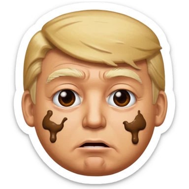 donald trump covered in poop emoji sticker