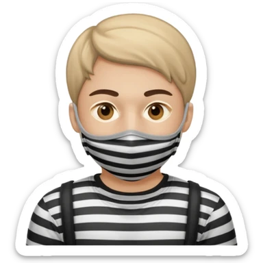 Thief with stripped shirt, face mask sticker