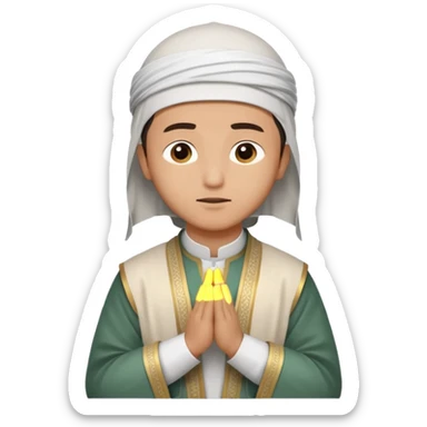 Make a person praying in Islam religion make it face 90° to the left sticker