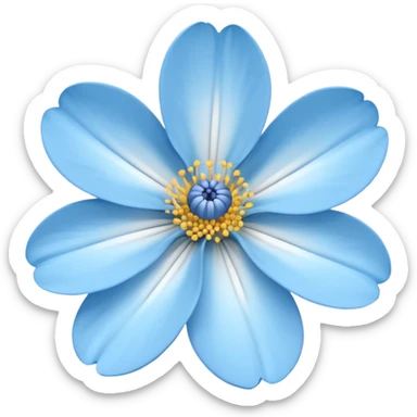 light blue flower with white middle sticker