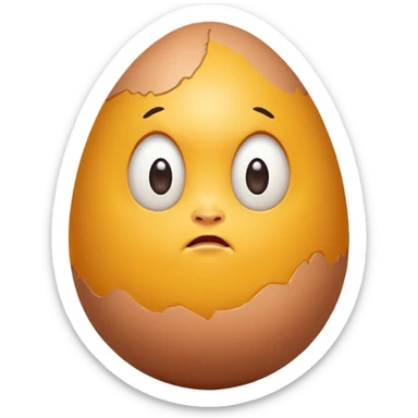 A really big egg with a really big forehead and a double chin with legs sticker